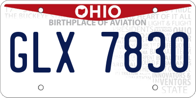 OH license plate GLX7830