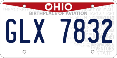 OH license plate GLX7832