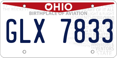 OH license plate GLX7833