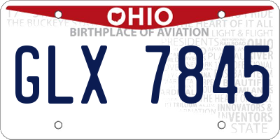 OH license plate GLX7845