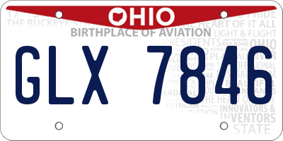 OH license plate GLX7846