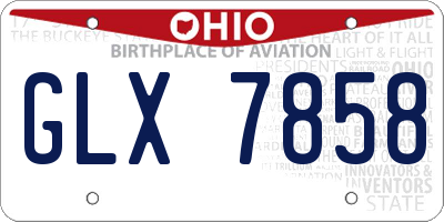 OH license plate GLX7858