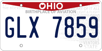 OH license plate GLX7859