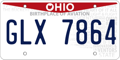 OH license plate GLX7864