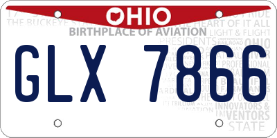 OH license plate GLX7866