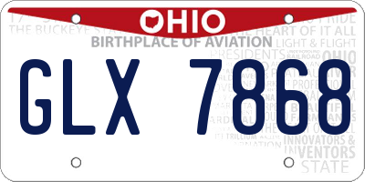 OH license plate GLX7868