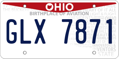 OH license plate GLX7871