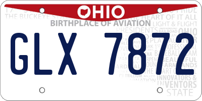 OH license plate GLX7872