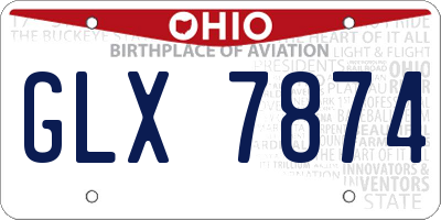 OH license plate GLX7874