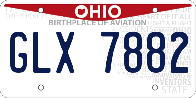 OH license plate GLX7882