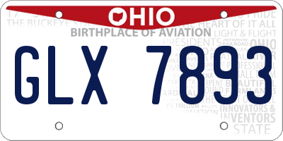 OH license plate GLX7893