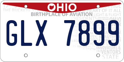 OH license plate GLX7899