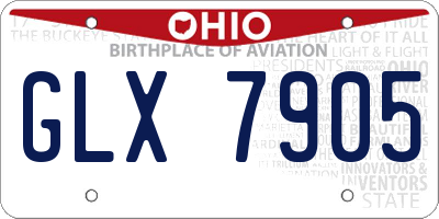OH license plate GLX7905