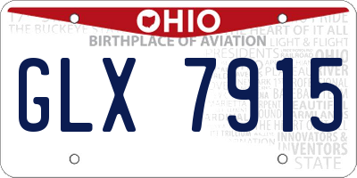 OH license plate GLX7915