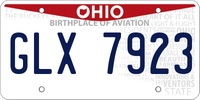 OH license plate GLX7923