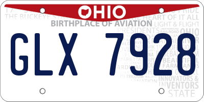 OH license plate GLX7928
