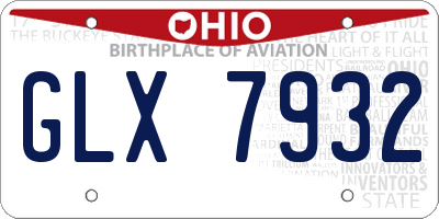 OH license plate GLX7932