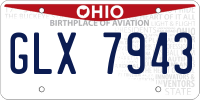OH license plate GLX7943