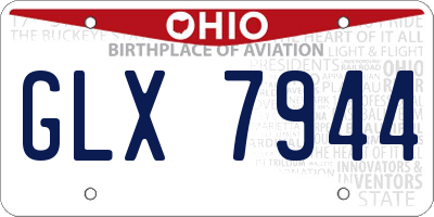 OH license plate GLX7944