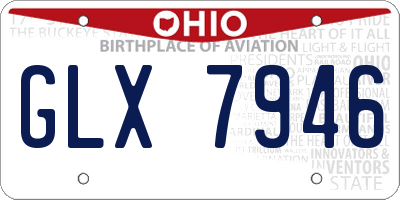 OH license plate GLX7946