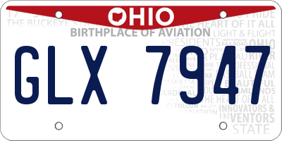 OH license plate GLX7947