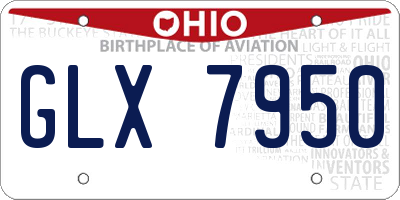 OH license plate GLX7950