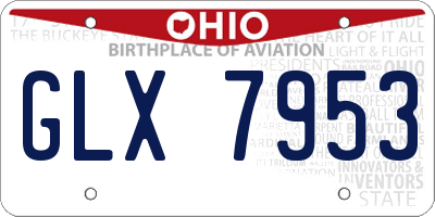 OH license plate GLX7953