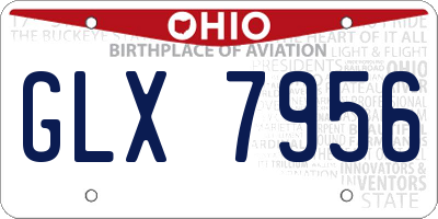 OH license plate GLX7956