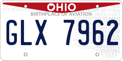 OH license plate GLX7962