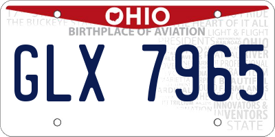 OH license plate GLX7965