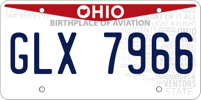 OH license plate GLX7966