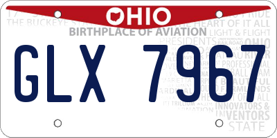 OH license plate GLX7967