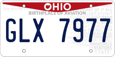 OH license plate GLX7977