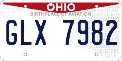 OH license plate GLX7982