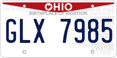 OH license plate GLX7985
