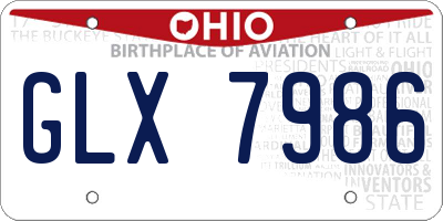 OH license plate GLX7986