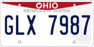 OH license plate GLX7987