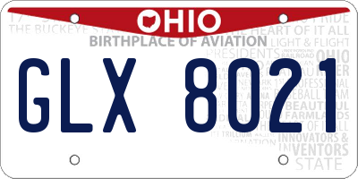 OH license plate GLX8021