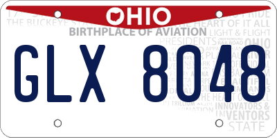 OH license plate GLX8048