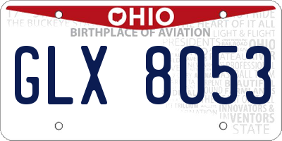 OH license plate GLX8053