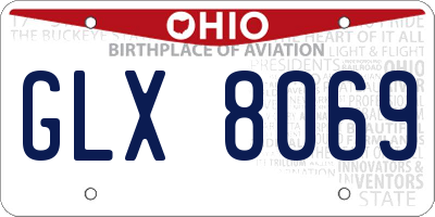 OH license plate GLX8069