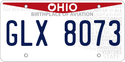 OH license plate GLX8073