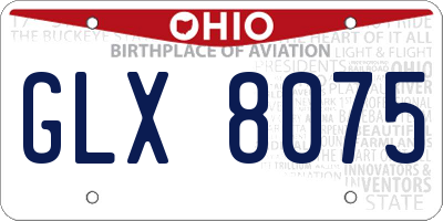 OH license plate GLX8075
