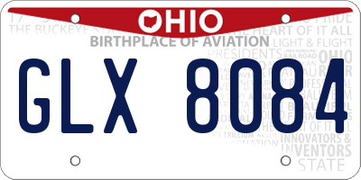 OH license plate GLX8084
