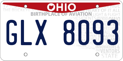 OH license plate GLX8093