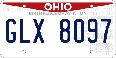 OH license plate GLX8097