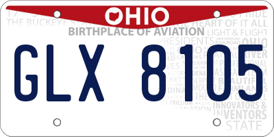 OH license plate GLX8105