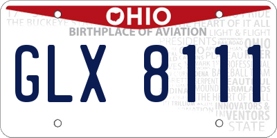 OH license plate GLX8111