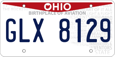OH license plate GLX8129