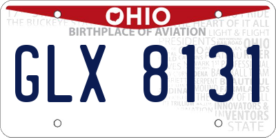 OH license plate GLX8131